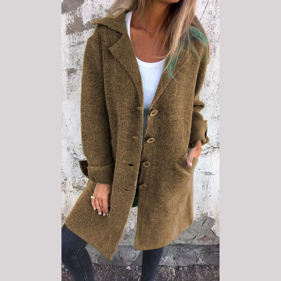 Relaxed casual longline everyday coat for women | Baylea -13