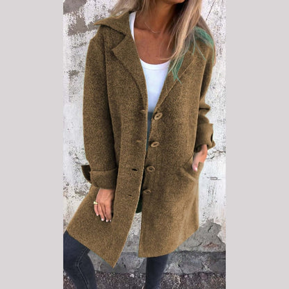 Relaxed casual longline everyday coat for women | Baylea -13