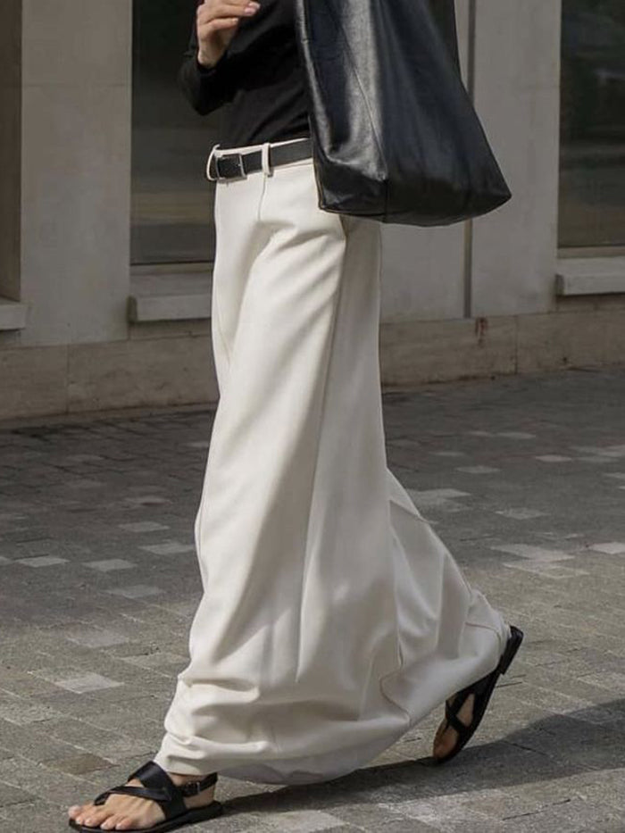 Stylish H-line solid-colour midi skirt for women - 2