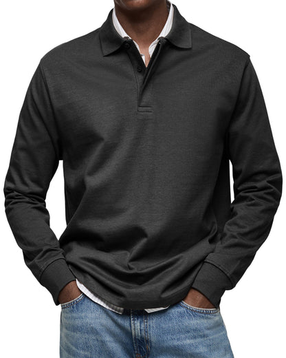 Classic Long Sleeve Polo Shirt Refined For Men | Tristan