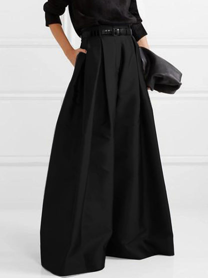 High-waist loose pleated wide-leg trousers for women - 4