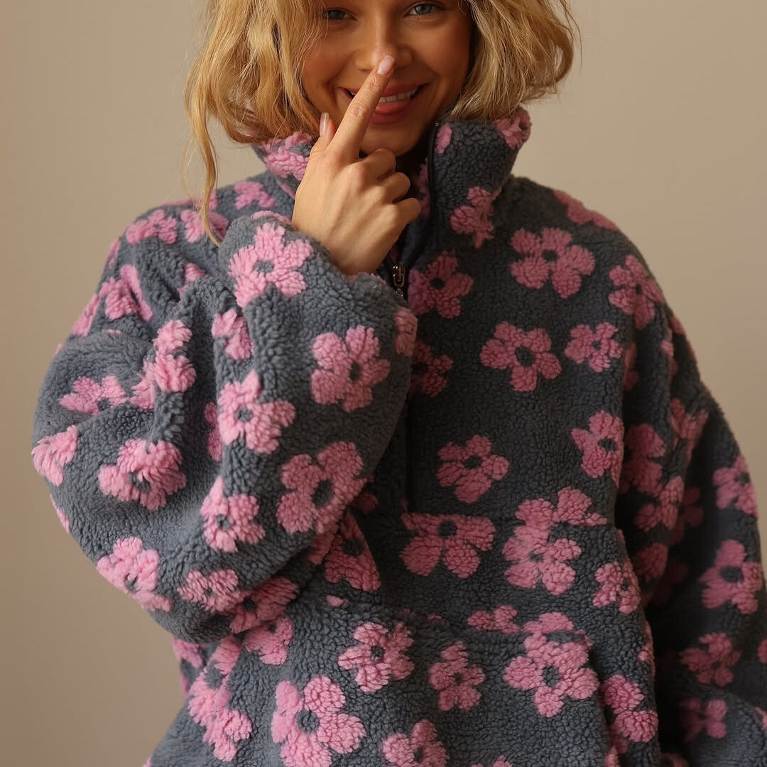 Cosy long-sleeve fleece everyday hoodie for women | Daisy -7