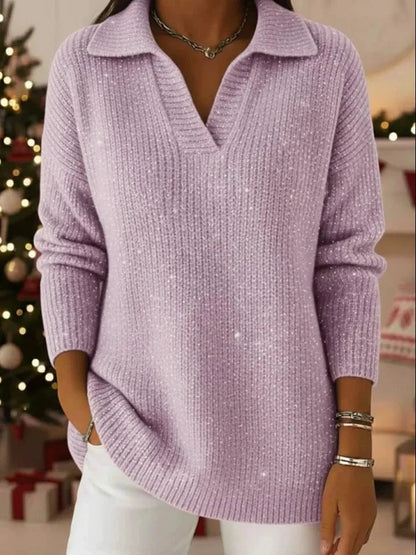 Elegant everyday polo neck glow jumper for women | Léonie -10