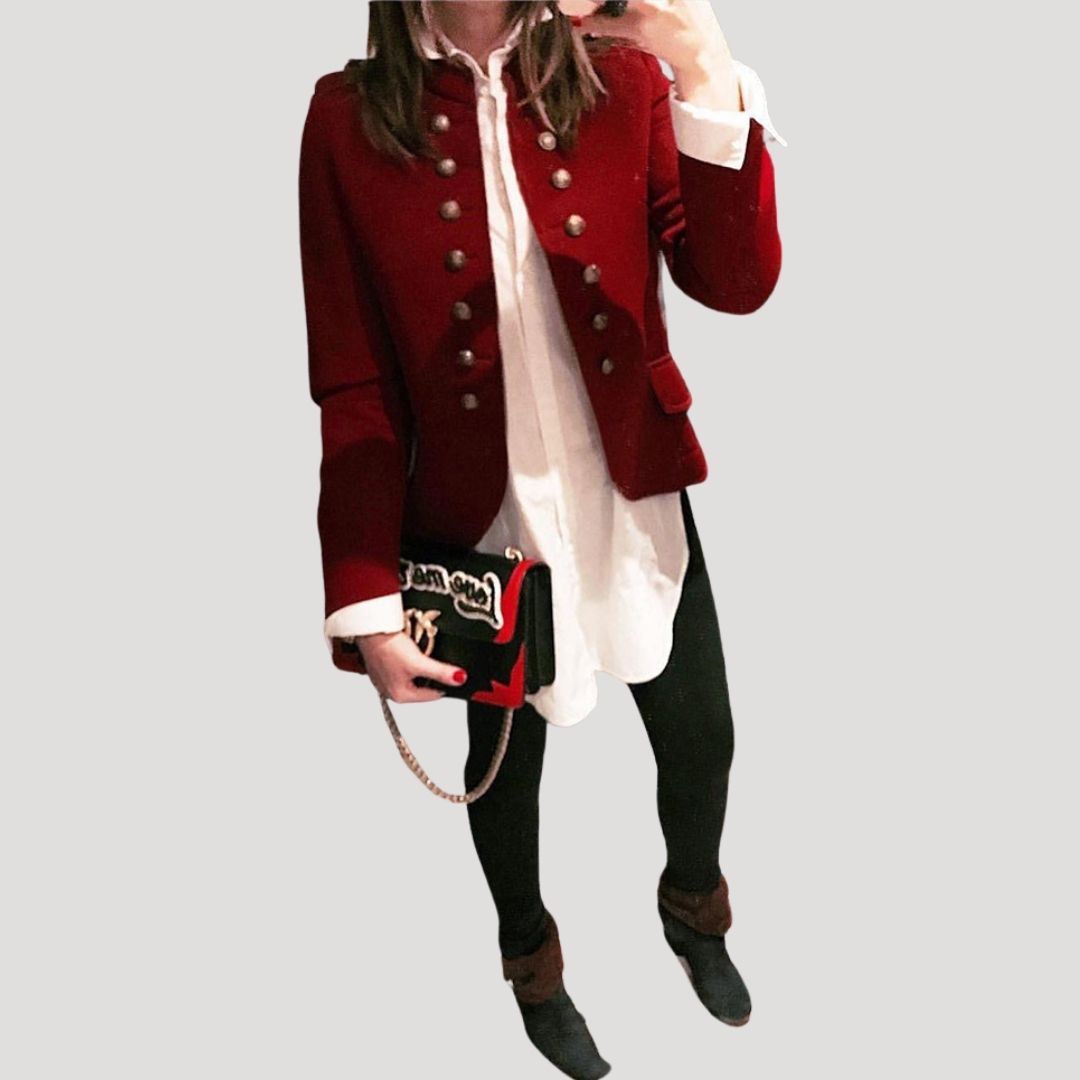 Smart formal military-style blazer for women -3