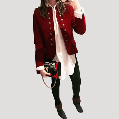 Smart formal military-style blazer for women -3