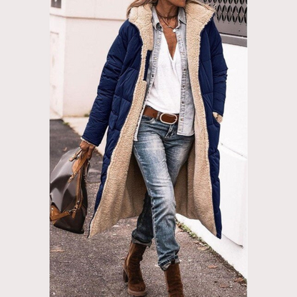 Elegant reversible everyday two-look coat for women | Amelia -4