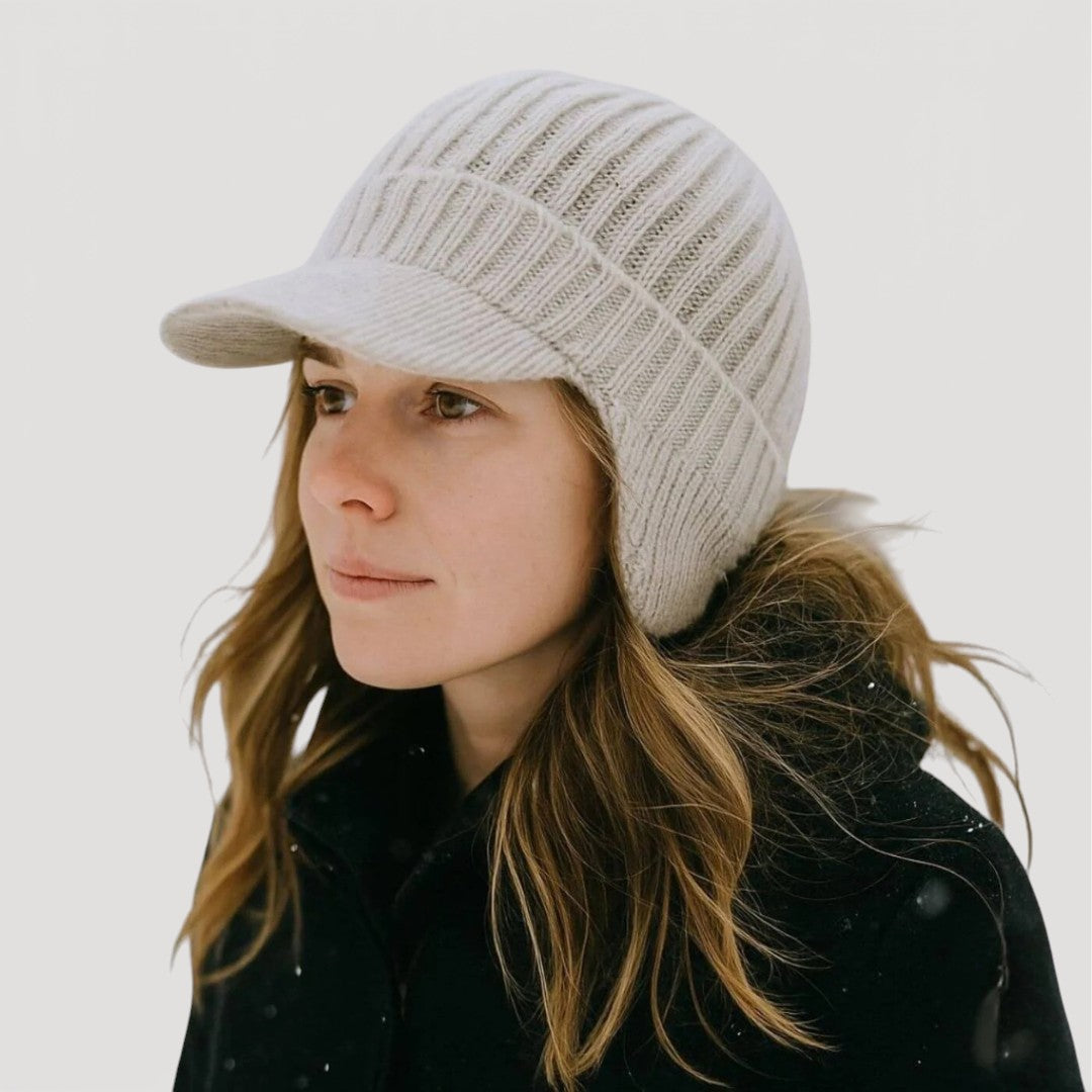 Classic knit everyday ear-flap winter cap for women | Antonia -6