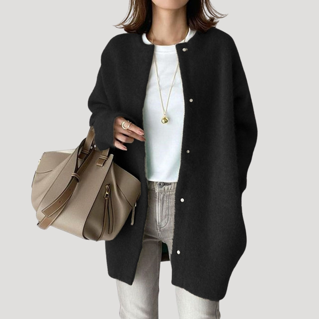 Stylish longline ribbed knit cardigan for women -6