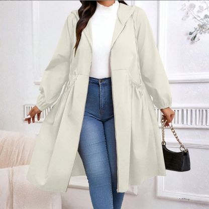 Casual Drawstring Hooded Long Coat Stylish For Women | Elvarina