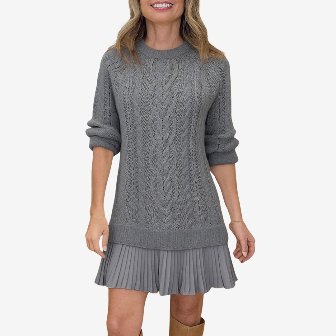 Cosy knit everyday sweater midi dress for women | Gaëlle -6