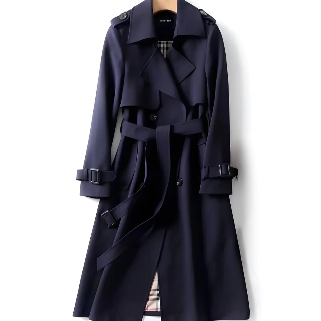 Belted Double Breasted Trench Coat Stylish for Women | Elara
