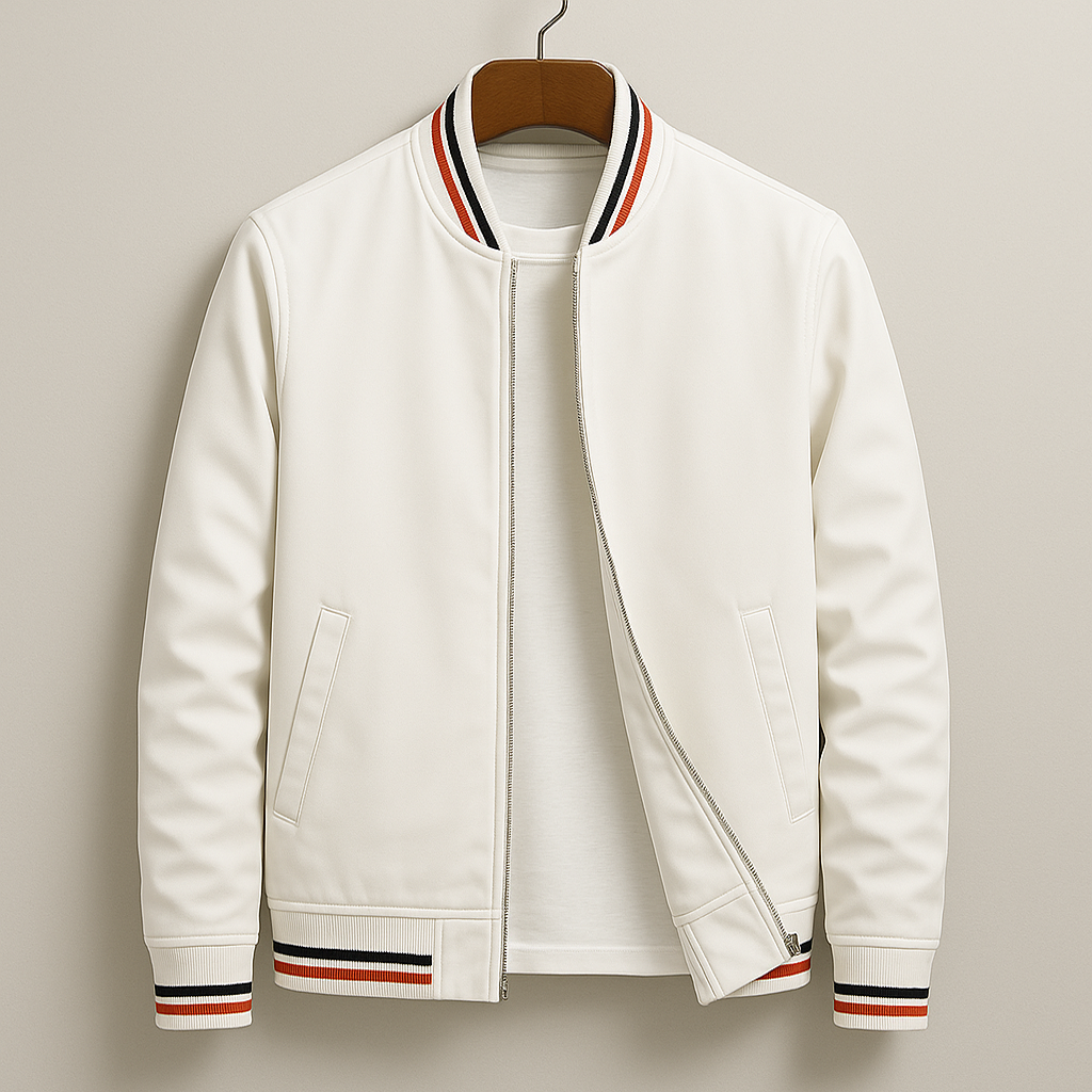 Striped Trim Zip-Up Jacket Stylish For Men | Grayson