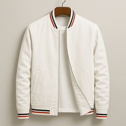 Striped Trim Zip-Up Jacket Stylish For Men | Grayson