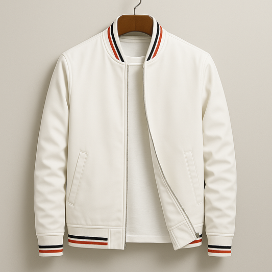 Striped Trim Zip-Up Jacket Stylish For Men | Grayson
