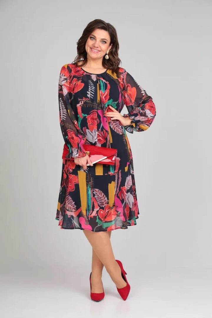Modern everyday floral casual dress for women | Floravine -3