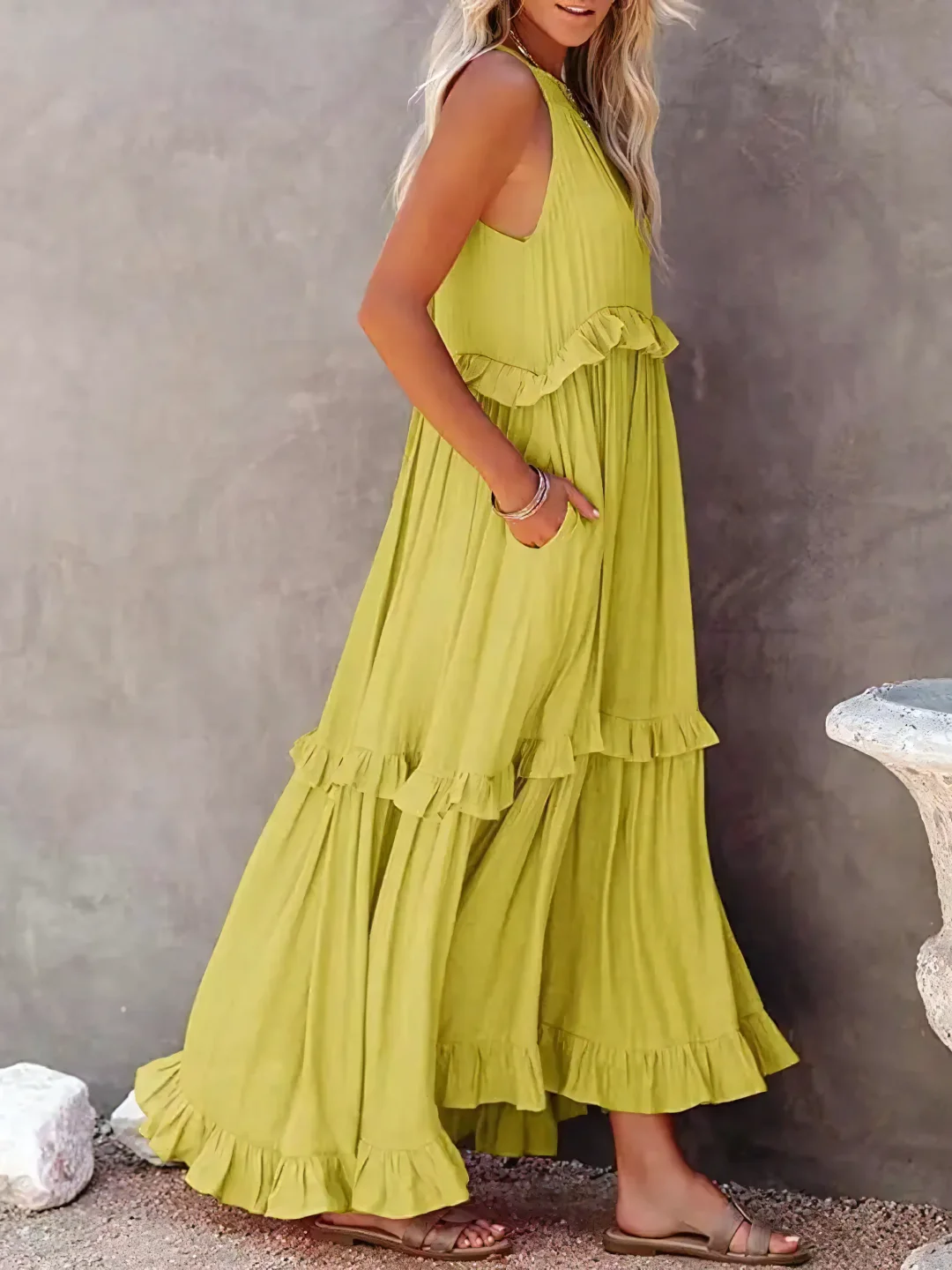 Tiered Ruffle Long Dress Chic For Women | Lara
