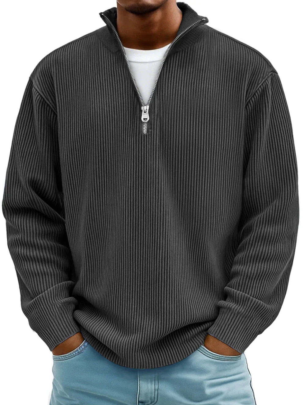 Warm classic knit crew-neck sweater for men | Calix -4