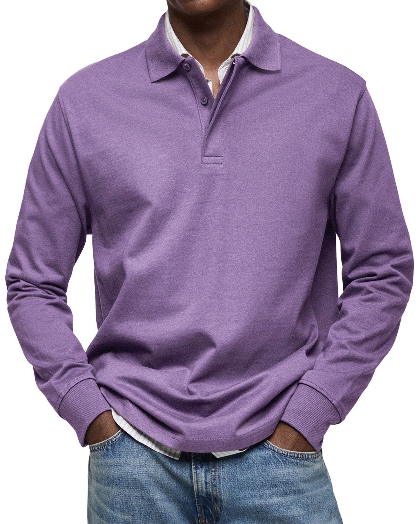 Classic Long Sleeve Polo Shirt Refined For Men | Tristan