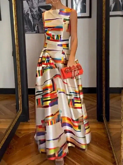 Geometric Print Sleeveless Dress Chic For Women | Isabel