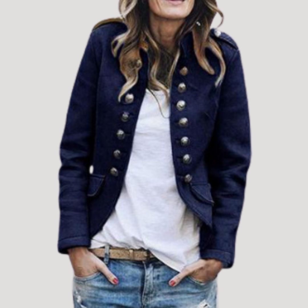 Smart formal military-style blazer for women -5