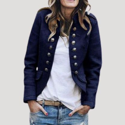 Smart formal military-style blazer for women -5
