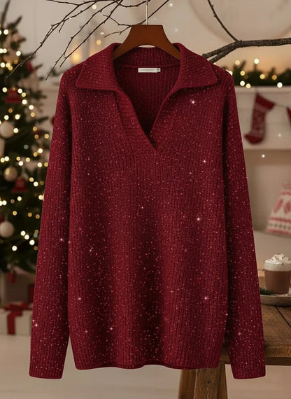 Elegant everyday polo neck glow jumper for women | Léonie -2