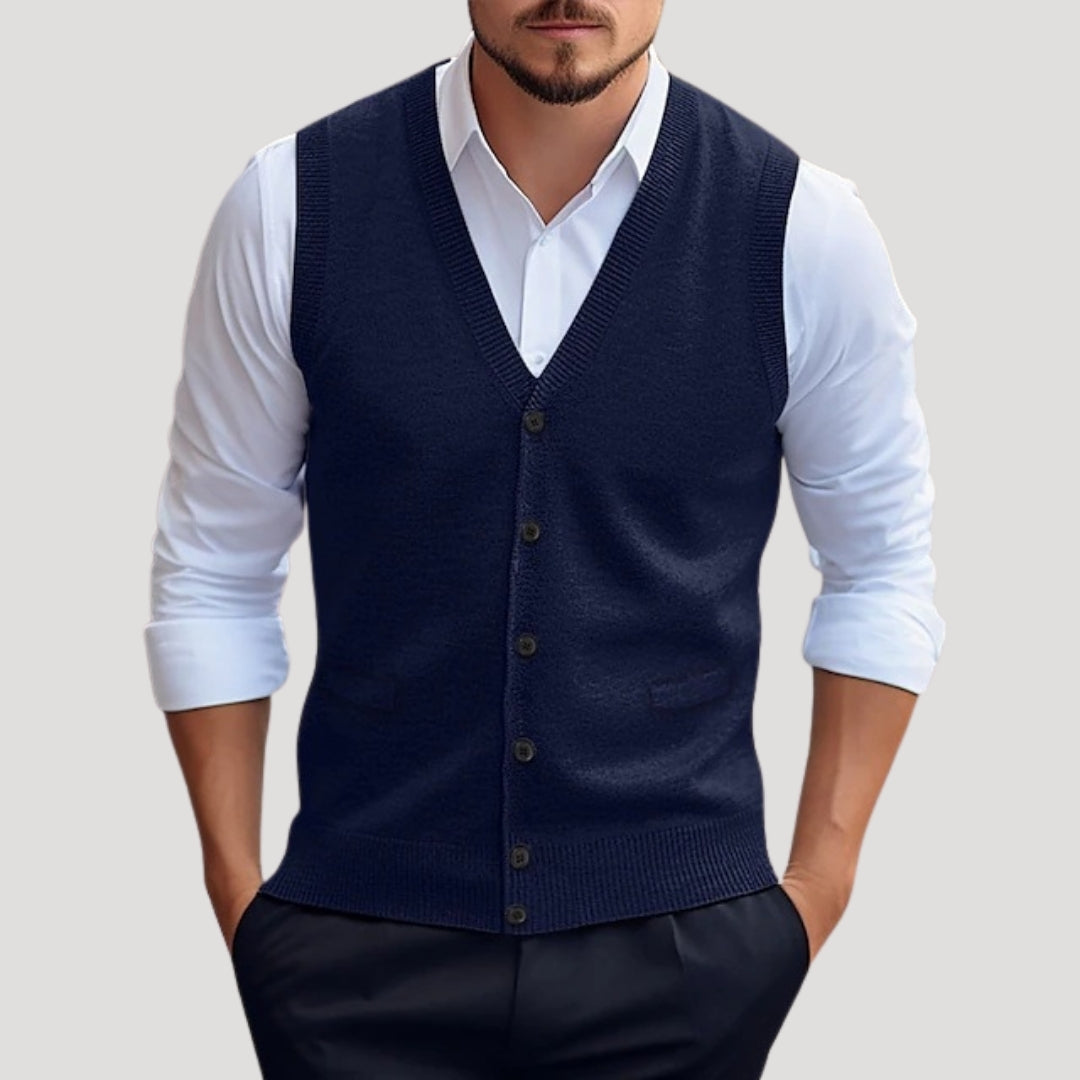 Elegant double-breasted classic coat for men -1