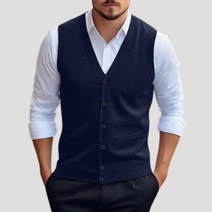 Elegant double-breasted classic coat for men -1