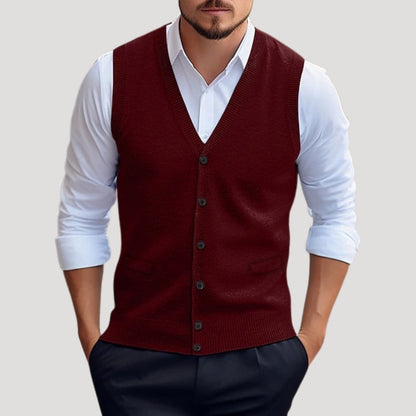 Elegant double-breasted classic coat for men -3