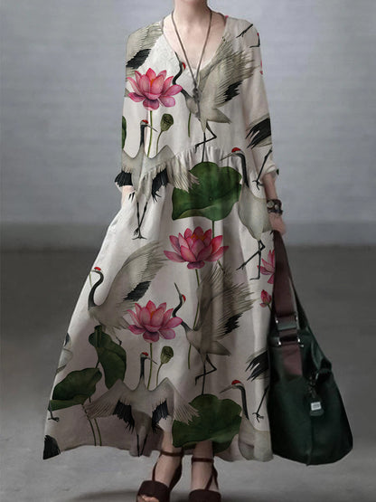 Breathable linen casual shirt dress for women - 12
