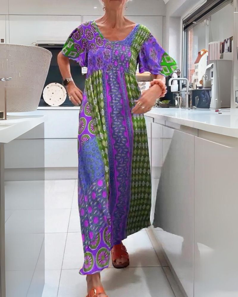 Colourful bohemian everyday casual dress for women | Corinne -2