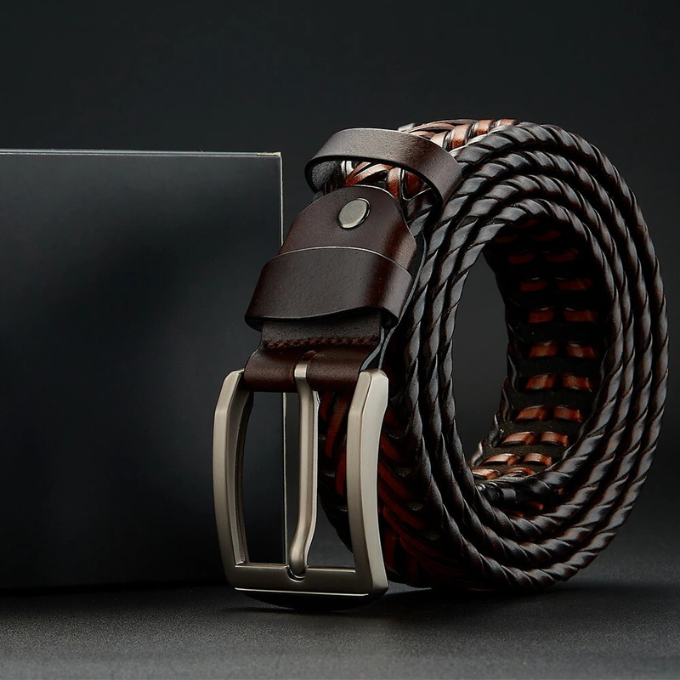 Braided genuine leather belt for men | Braided - 8