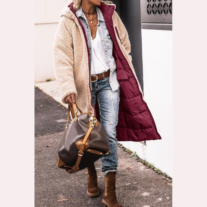 Elegant reversible everyday two-look coat for women | Amelia -13