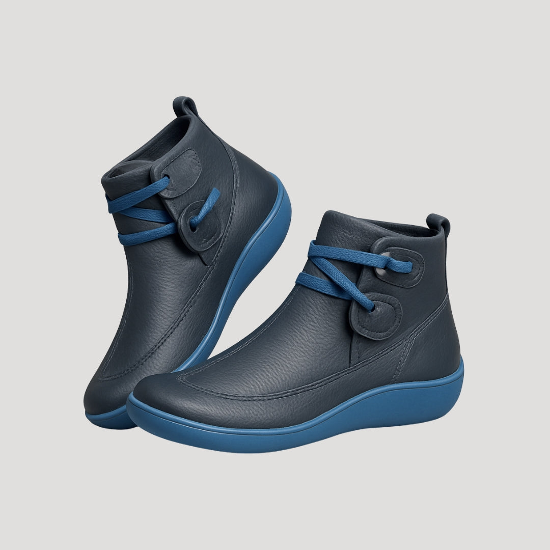 Elegant waterproof block heel ankle boots for women -6