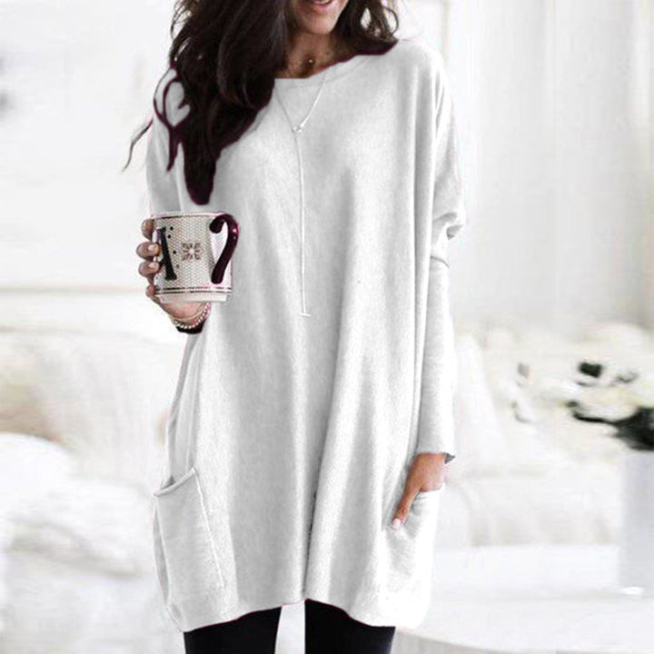 Relaxed Long Sleeve Pocket Tunic Stylish For Women | Mirelith