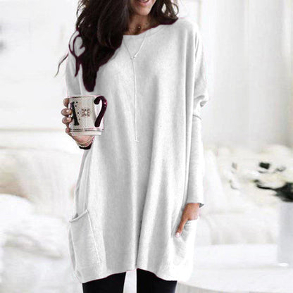 Relaxed Long Sleeve Pocket Tunic Stylish For Women | Mirelith