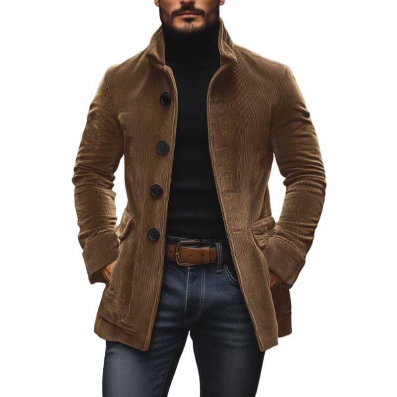 Smart corduroy slim-fit coat for men | Emerson - 9