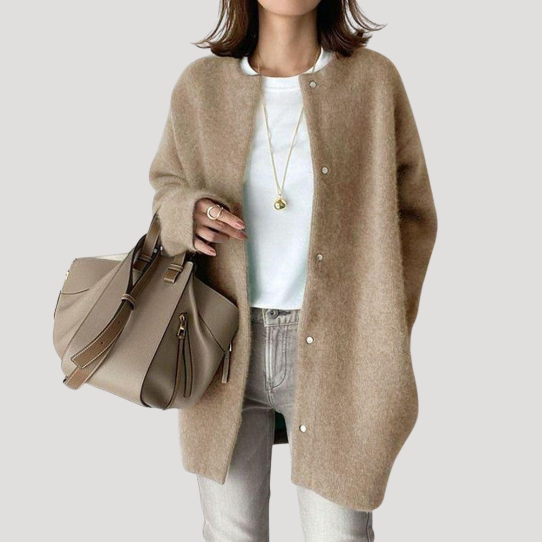 Stylish longline ribbed knit cardigan for women -8