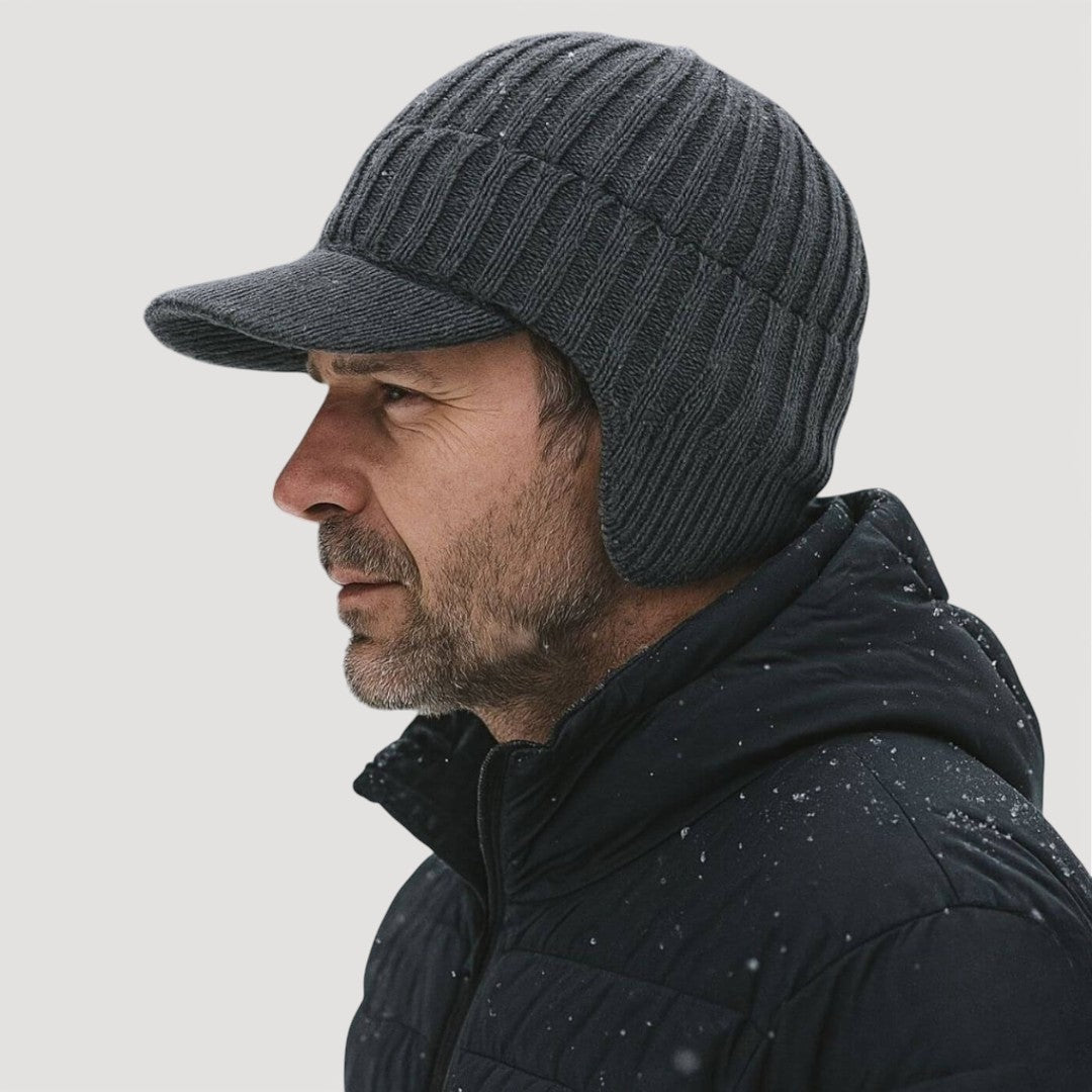 Classic knit everyday ear-flap winter cap for women | Antonia -7