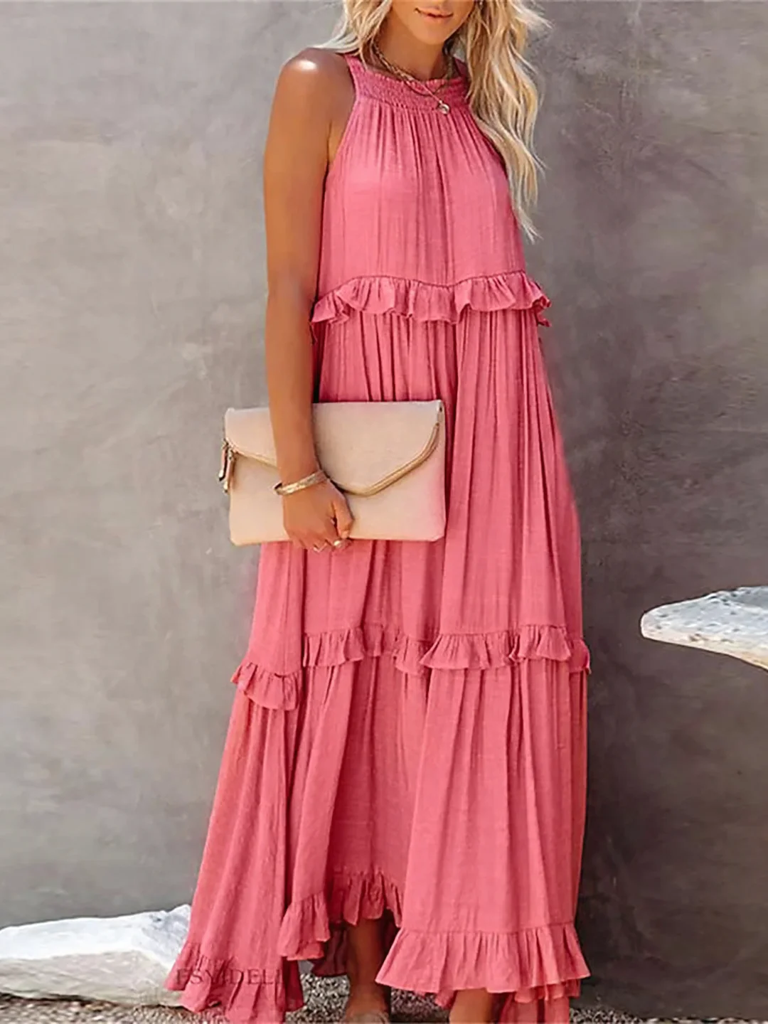 Tiered Ruffle Long Dress Chic For Women | Lara