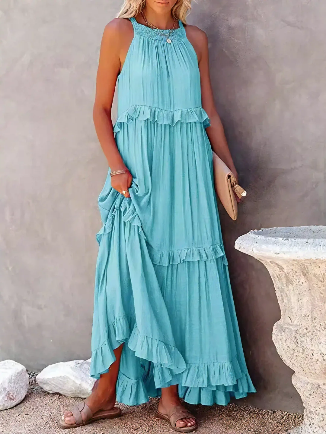 Tiered Ruffle Long Dress Chic For Women | Lara