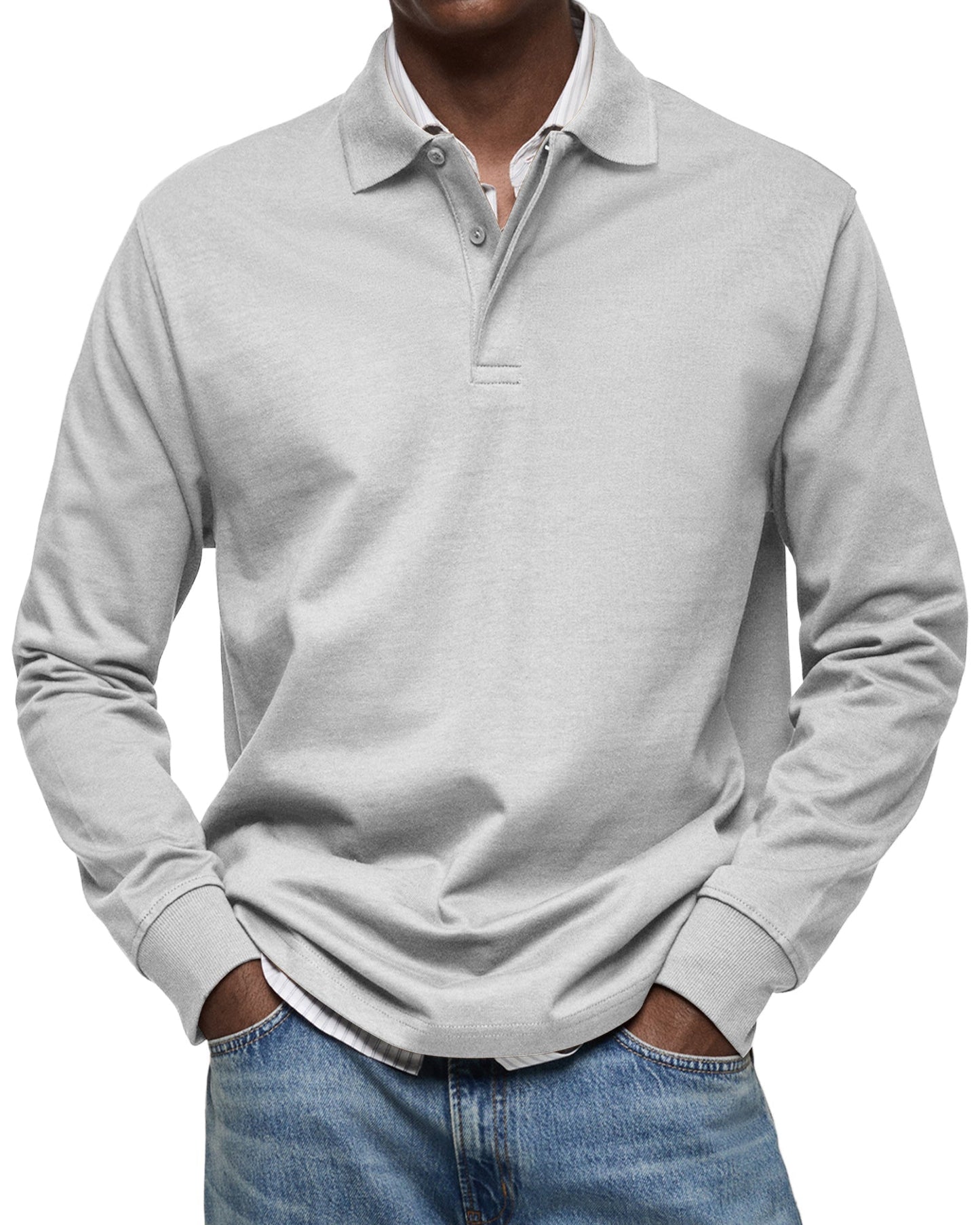 Classic Long Sleeve Polo Shirt Refined For Men | Tristan