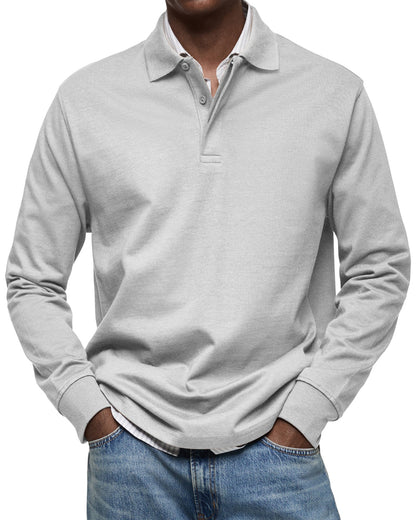 Classic Long Sleeve Polo Shirt Refined For Men | Tristan