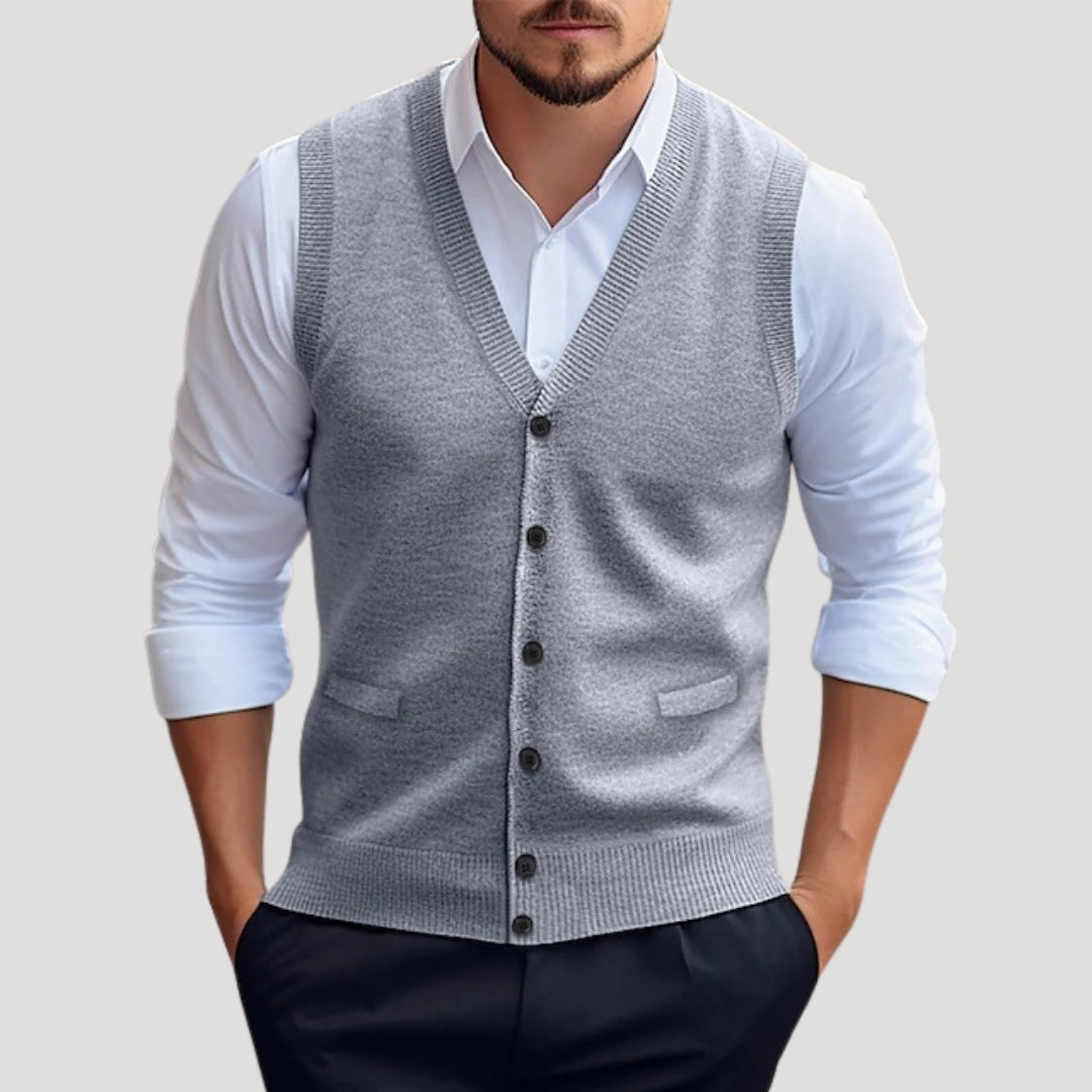 Elegant double-breasted classic coat for men -5
