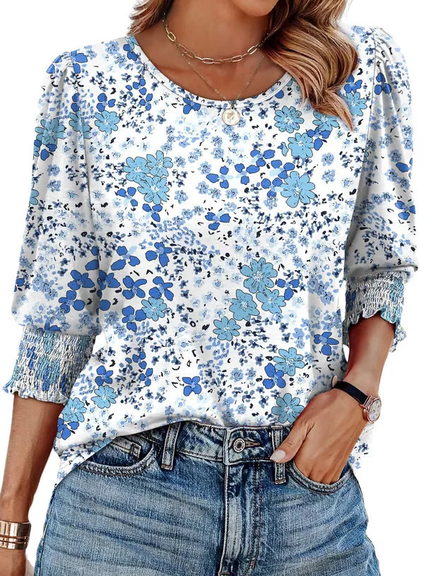 Elegant casual three-quarter sleeve everyday blouse for women | Emily -9