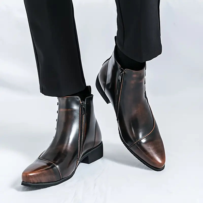 Elegant heeled leather-look dress boots for women | Samuel Thatcher -4
