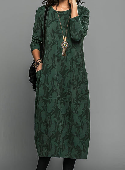Long Sleeve Printed Midi Dress Chic for Women | Mirella