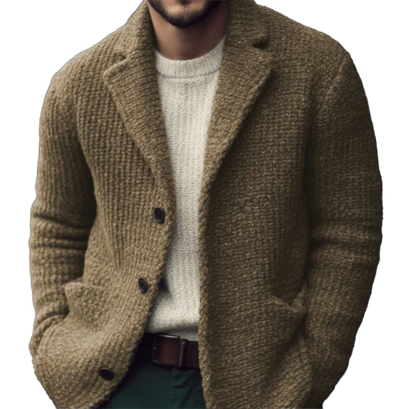 Classic cosy open-front cardigan for men | Derek - 3
