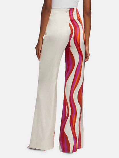 Printed off-shoulder blouse and wide-leg trousers co-ord set for women - 5