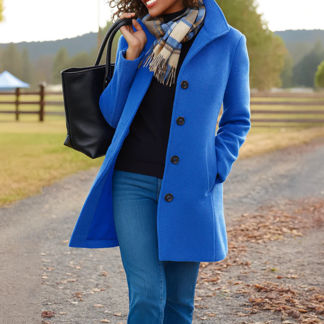 Classic Button Front Heritage Coat Stylish For Women | Emilia